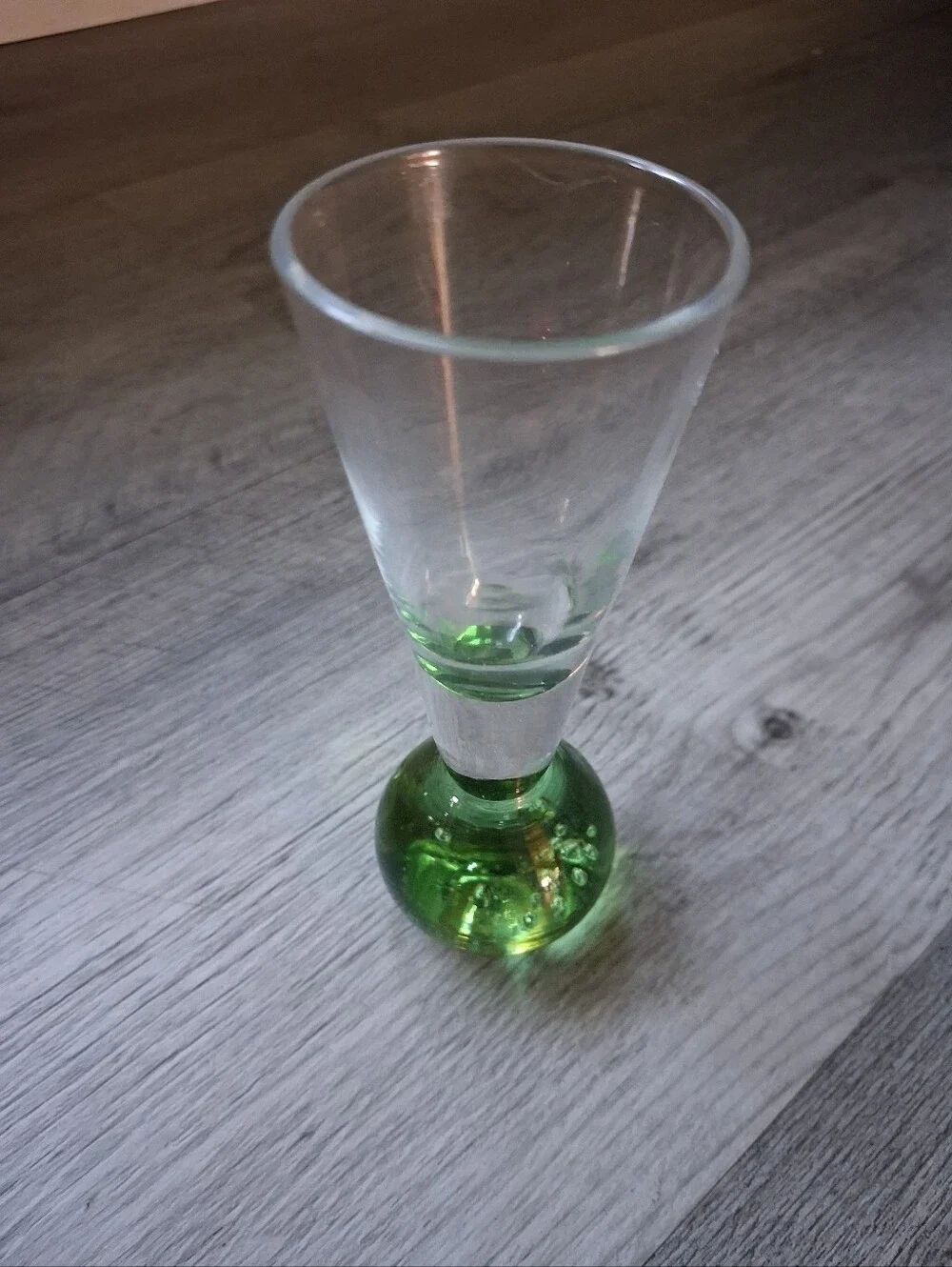 Set of 4 Stemmed Shot Glasses with Colored Bubble Bases